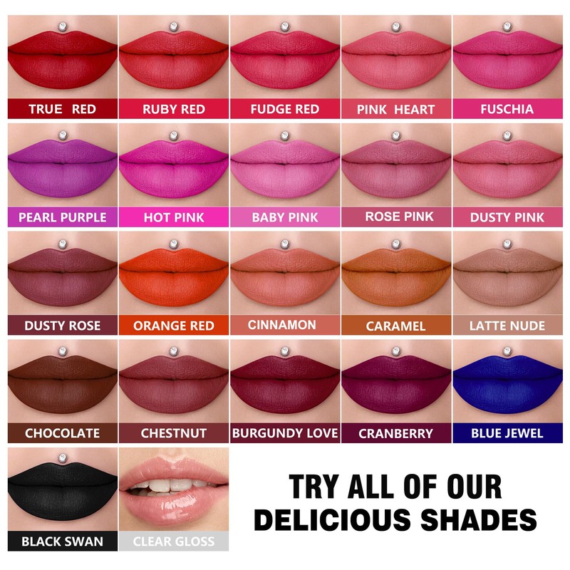 HOOMUSS Blue Lipstick Long Lasting, Matte Liquid Lipsticks for Women