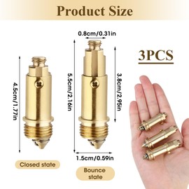 3 Stück Pop-Up-Klick-Klack-Badablauf-Federbolzen, Messing Popup Ablaufventil Waschbecken Stecker Ersatz, Ersatzmechanismen für Universelles Ablauf-Set für Waschbecken und Badewannen