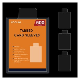 Coolbyl Tabbed Card Sleeve 500pcs - Easy-Pull Design for Grading Submission, Trading Orders, Exhibition Trades, and Retail Sales, Clear Archival-Grade Material for Long-Term Storage