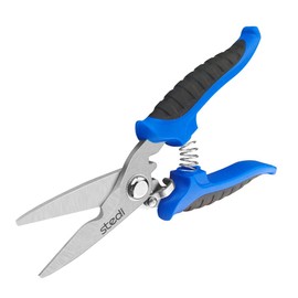 stedi All Purpose Scissors, Electrician Scissors, Cable Cutter, Stainless Steel Knurled Cutter [Cord, Fabric, Metal, Carpet, Paper] (7.3 inches (185 mm)