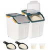 MXCELL 2 Pack Rice Container 25 lbs Large Bulk Flour