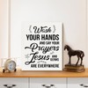 Wash Your Hands and Say Your Prayers Sign, Wooden Picture