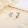 Moissanite Cross Earrings for Men, 925 Sterling Silver Moissanite Diamond
