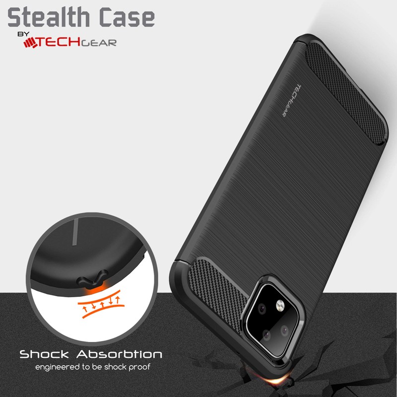 TECHGEAR Pixel 4 Case [Stealth Case] Flexible, Shockproof, Ultra Slim,
