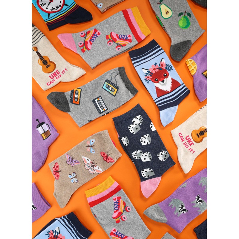 Hot Sox Women's Fun Pattern and Solid Crew Socks-1 Pair