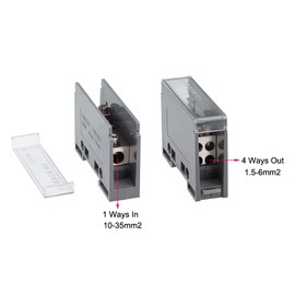 sourcing map 1 In 4 Out DIN Rail Terminal Blocks 690V Connectors Distribution Block