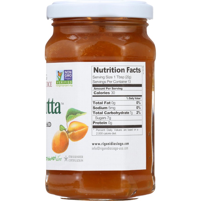 Rigoni di Asiago FRUIT SPRD APRICOT ORG, 8.81 ounce (pack