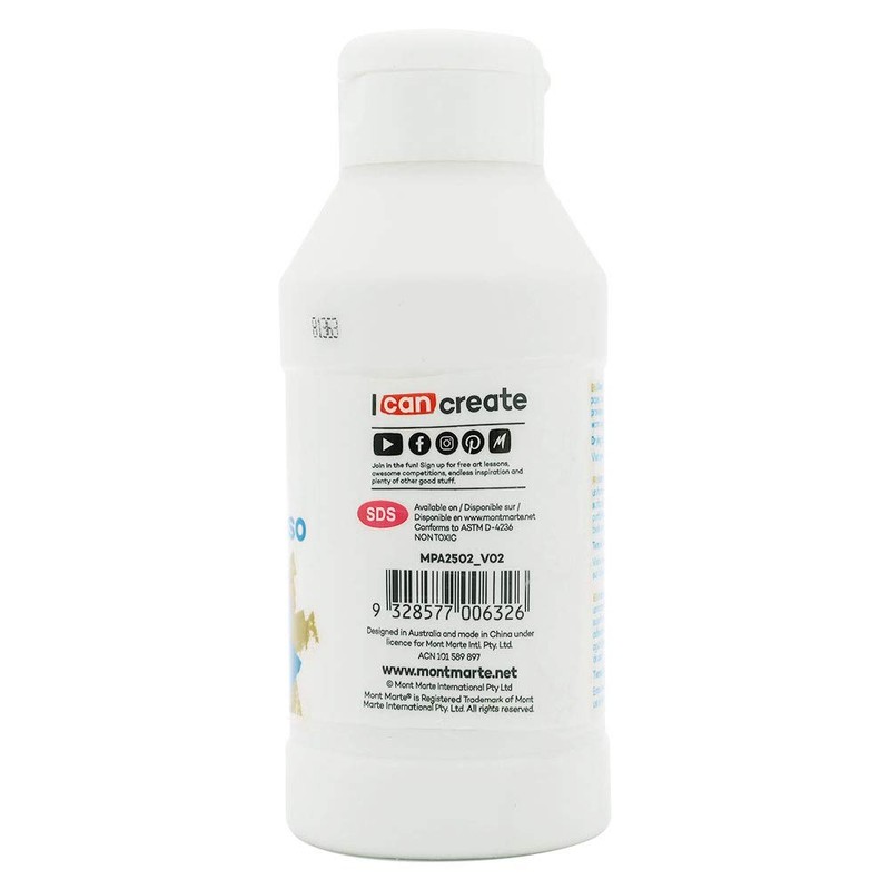 Mont Marte Premium Clear Texture Gesso 8.4oz (250ml), Suitable for