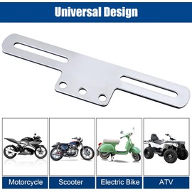 1Pcs Silver Metal Easy Installation Motorcycle License Plate Holder Frame,Universal Motorcycle License Plate Mount Bracket