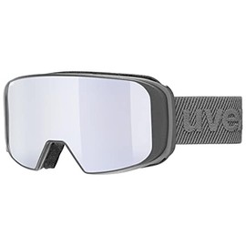 uvex saga TO - Ski Goggles for Men and Women - with Interchangeable Lens - Draft-Free Frame Ventilation - Rhino Matt/Silver-LGL Clear - One Size