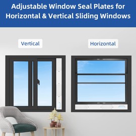 Portable Air Conditioner Window Kit,2-in-1 Universal Window Seal for 5.1"/5.9" Exhaust Hose and Tumble Dryer,Mobile A/C Window Vent Seal Kit with 4 Adjustable Seal Plate