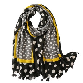 FAIRYGATE Black Scarf for Women UK Ladies Scarfs for Women Tassel Scarf Womens Celebrity Style Long Oversized Scarves Maxi Sarong Sale 23009