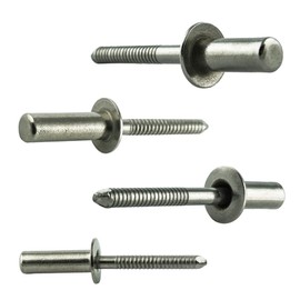 4.8 x 12 mm (Pack of 50) Sealing Blind Rivets with Flat Head, Waterproof, Stainless Steel VA A2 V2A, Blind Rivets, Pop Rivets, Rust-Proof DIN 7337, ISO 16585 AGBERG