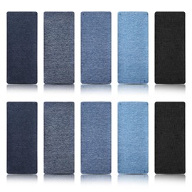 Tyqour 10Pcs Denim Patches for Jeans Iron on Jean Patches Inside & Outside Denim Repair Patches Fabric Patches for Jacket Jeans and Clothing Repair Clothes Patches 4.92" by 11"