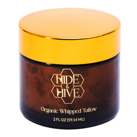 Valentine Gifts Hide & Hive Organic Whipped Tallow Balm – Grass-Fed and Handcrafted Skincare for Sensitive Skin, Face, Lips, and Body – 6 Organic Ingredients, Chemical-Free, Fragrance-Free Deep Hydration – 2oz