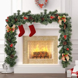 nacyvcos Christmas Garland, 3.9 ft (1.8 m), Christmas Mall, Christmas Wreath, Party Decoration, Wisteria, Garden Decoration, Christmas Ball, Christmas Tree, Decoration, Stylish, Ornament, Christmas Garland, Green, Pine Leaf Mall, Christmas Supplies, Room