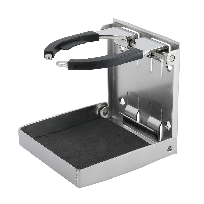 YaeMarine 4-Pack Stainless Steel Adjustable Folding Drink Holder Cup Holder