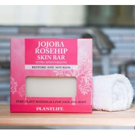 Plantlife Jojoba Rosehip Bar Soap - Moisturizing and Soothing Soap for Your Skin - Hand Crafted Using Plant-Based Ingredients - Made in California 4.5oz Bar