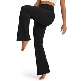 Promover Bootcut Yoga Pants for Women Flare Leggings High Waist Flared Bootleg Workout Pant for Casual Work Dress Pant(Black-29,S)