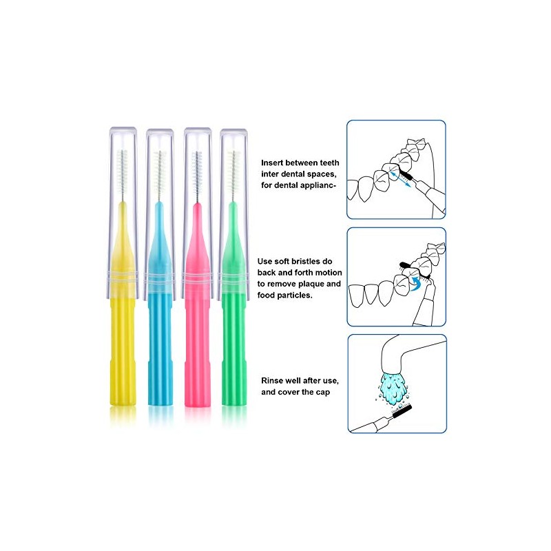 100 piezas de cepillos para limpiador, cepillo interdental, palillo de