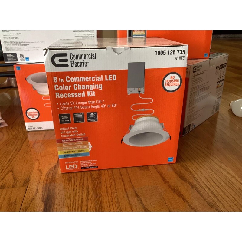 Commercial Electric 8” LED Recessed Light Kit - 1005126735 White