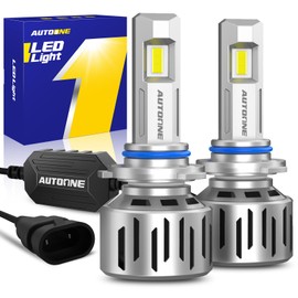 AUTOONE Upgraded 9006 LED Light Bulbs, 32,000LM HB4 Fog Lights with Cooling Fan, IP68 Waterproof, Quick Installation, Pack of 2