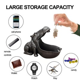 Hippo Key Bowl for Entryway Table - Decorative Tray Unique Home Decor - Decorative Bowl Key Tray - Candy Dish for Office Desk - Decorative Bowls Jewelry Tray - Entry Table Decor Key Holder Bowl Type 2