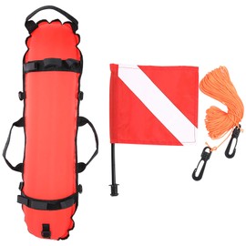 SUNGOOYUE Torpedo de Inflado de Buceo, Bola Flotante de Se?al de Nailon + TPU con Bandera de Buceo, Accesorios de Equipo de Buceo de Tabla Flotante FB-8520boya