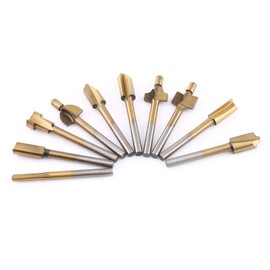 Kit de Fresas para Router, Akozon 10 Piezas HSS Titanio Recubierto de Madera Cutters Trimmer Router Máquina Bits 1/8 "Vástago Para Tallado Modelado Y EliminacióN De Bordes O