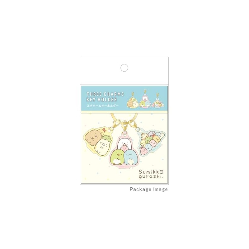 Tees Factory Sumikko Gurashi 3 Charm Key Chain, Standard, H1.8