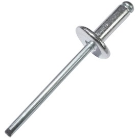 AERZETIX - C48155 - Set of 100 Blind Rivets Diameter 4 x 12 mm with Large Head 12 mm - DIN 7337 C - Pop Rivets - Rivets - Rivets with Shatterproof Bar - Made of Aluminium Steel