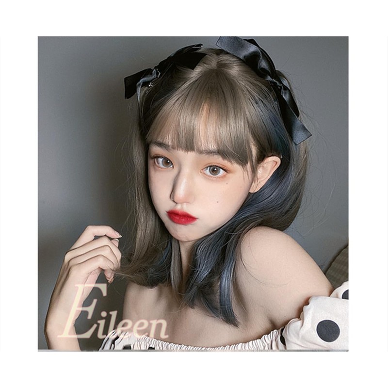 Eileen Gray Blue Wig, Natural Fluffy Feel, Women’s Wig, Straight,