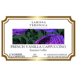 French Vanilla Cappuccino Sumatra Coffee (Single Serve K-Cup Pods) (Gourmet, Naturally Flavored, Whole Coffee Beans) (12 pods, ZIN: 578093)