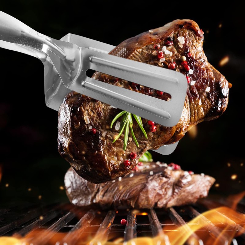 KICHOUSE Practical Cooking Tool Multi-use Frying Shovel Spatula Tong Stainless