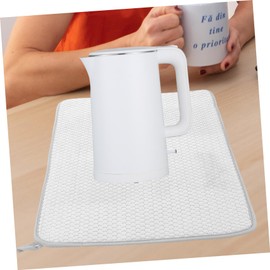 Ciieeo Kitchen Drain Mat Tableware Drying Mat Hot Pads Foldable Drying Mat Drying Pad Countertop Mat Dish Drying Mats Microfiber Dish Drying Mat Dish Pad White Household