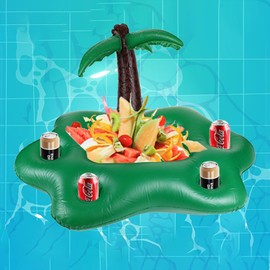Kleeblatt Large Coconut Tree Pool Drink Holder, Inflatable Floating Drink Holder for Pool, Pool Drink Floats for Adults, Drink Floaties