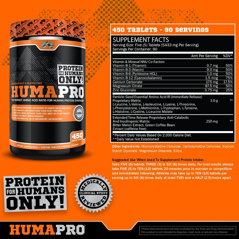 ALR Industries Humapro Tablets | Amino Acids Protein Matrix for