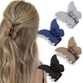 Butterfly Claw Clips for Women Butterfly Hair Clips for Girls 4 Pcs Butterflies Claw Clips for Hair Claws Butterfly Hair Accessories Hair Clamps Clips for Thick and Medium Hair Clips Model Number 0189