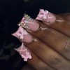 Luxury Rhinestone Press on Nails Short Duck Handmade 3D Bow