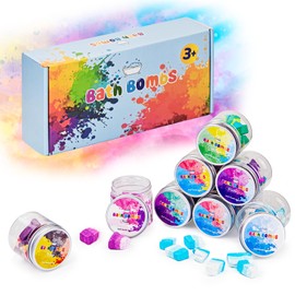 Bath Bombs Color Fizzies for Kids: 8 Pcs Scented Potion Bottles 14 Colors Water Tablets Organic Natural Shower Steamers Fun Science Toddler Foams Bubbles Sets Birthday Gift for Girls Boys Ages 3+ 4-8