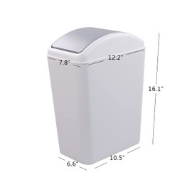 Ggbin 10 L Plastic Trash Cans, Swing Trash Bins