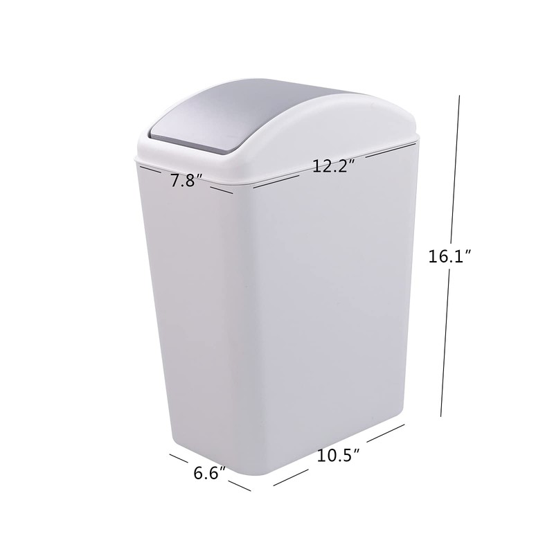 Ggbin 10 L Plastic Trash Cans, Swing Trash Bins