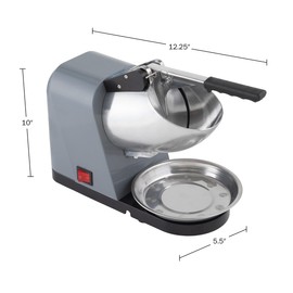 Snow Cone Machine - Ice Shaver with Powerful 170W Motor - Easy to Use Countertop Crushed Ice Maker by Great Northern Popcorn (Gray)