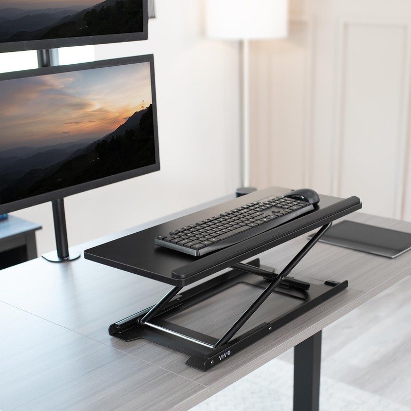 VIVO Black Single Top 27 inch Heavy-Duty Scissors Lift Keyboard