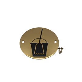 Bary Cleaning Supplies/Mop and Bucket Sign Polished Brass