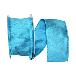 Reliant Ribbon 92975W-913-40H Dupioni Supreme Wired Edge Ribbon, 2-1/2 Inch X 20 Yards, Turquoise