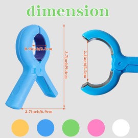 Beach Towel Clips for Beach Chairs, Towel Holder for Beach Chair Pool Chair on Cruise, Jumbo Size Heavy Duty Clothes Pins, Beach Chair Clips to Keep Your Towel from Blowing Away, 8 Pcs,4Colors (8)