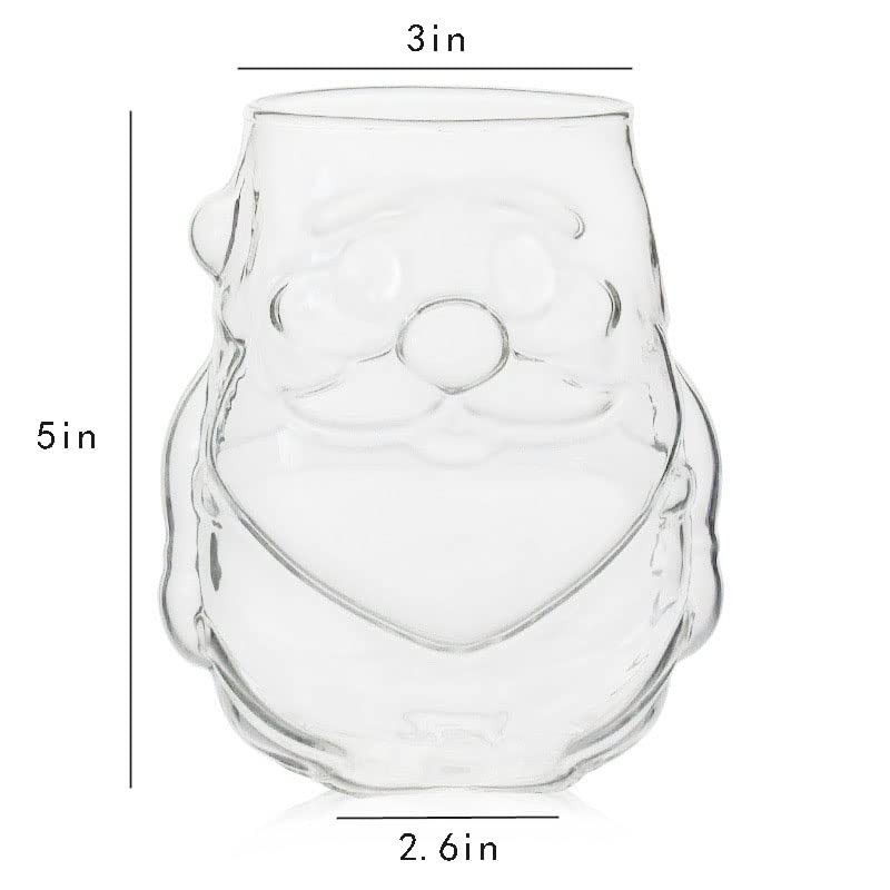 RockTrend Santa Claus Shaped High Borosilicate Clear Glass Mug Teacup