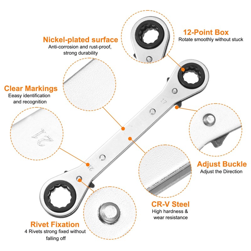 sourcing map 4 in 1 Double Box End Reversible Ratcheting