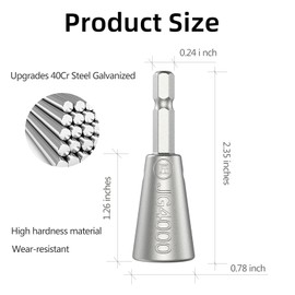 Premium Wire Nut Twister Connector, Stainless Steel Shank Durable Cable Twisting Tool for Electrical Power Drill (2pcs)